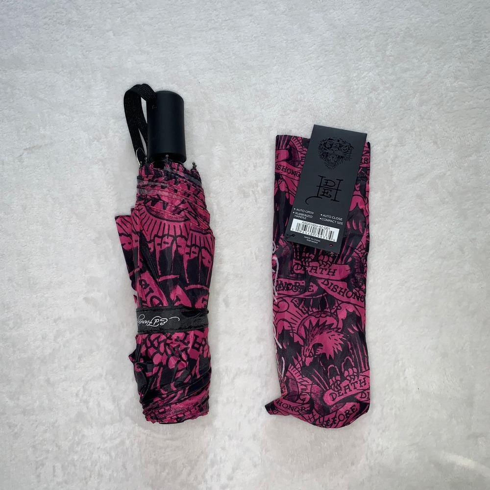 Ed Hardy Pink and Black Umbrella